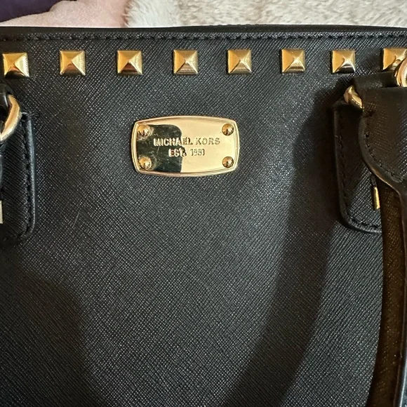 Michael Kors Black Studded Handbag - Picture 2 of 5